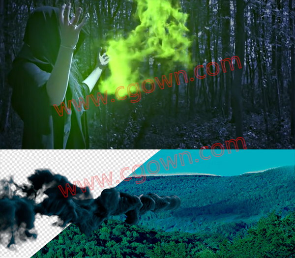 4K视频素材制作魔幻法术粒子烟雾特效合成素材32组Alpha透明通道