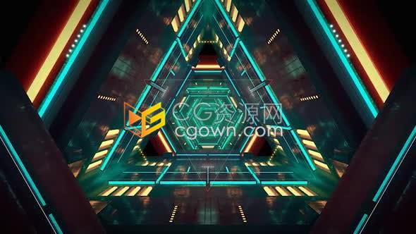 4组led科幻空间隧道音乐派对舞台表演背景vj循环视频素材