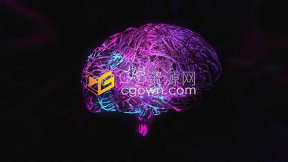 视频素材-大脑抽象神经元网vj循环生物学医学演示背景