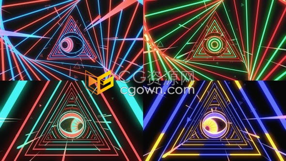 视频素材-上帝之眼舞台表演音乐派对屏幕墙VJ循环背景