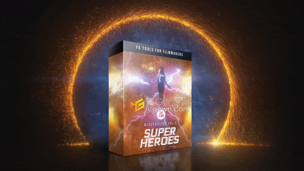 4K分辨率含透明通道特效合成视频素材制作电影闪电冲击波传送门魔法火焰