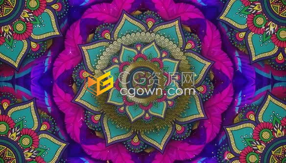 全彩花卉万花筒效果豪华晚会大屏幕LED舞台背景vj视频素材免费下载