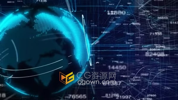 财经新闻背景数字地图全球金融信息数据动态背景视频素材