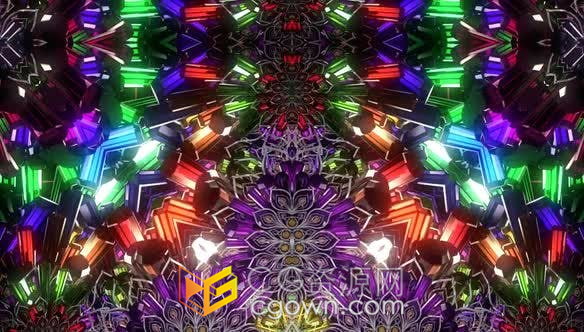 全彩水晶万花筒效果豪华led舞台大屏幕背景VJ视频素材免费下载