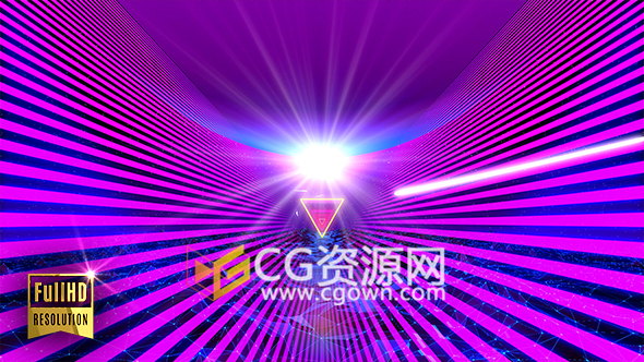 VJ视频素材下载复古电子舞台眩光幻想未来背景素材