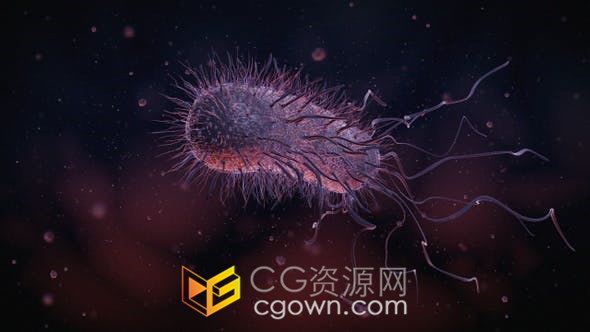 移动细菌3D动画微生物医学病毒研究教育解释视频素材