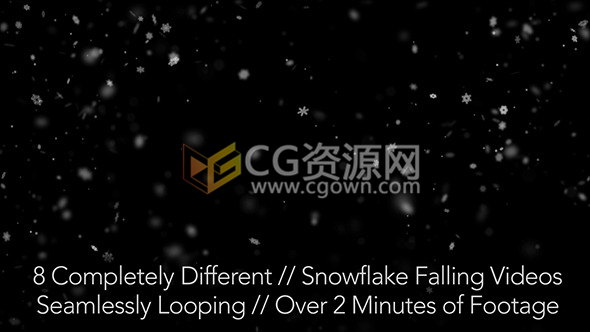 8组效果雪花飘落冬天暴雪粒子合成视频素材循环下载