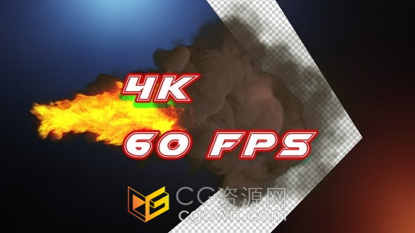 4种不同的燃烧火焰烟雾浓烟火标志LOGO片头视频素材