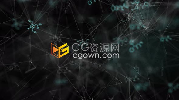 4K点线连接化学元素高科技技术背景视频素材