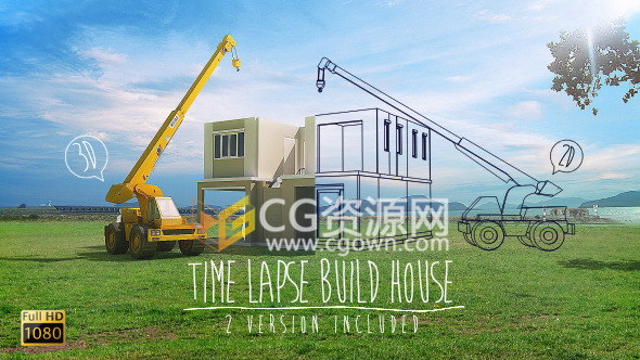 架构师建筑大纲房屋拆除搭建动画视频素材下载