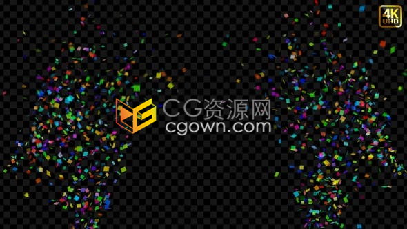 带Alpha通道五彩纸屑庆祝元素周年庆典狂欢嘉年华惊喜派对视频素材