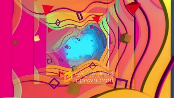 复古艺术几何平面风格场景渐变时髦舞台背景视频素材