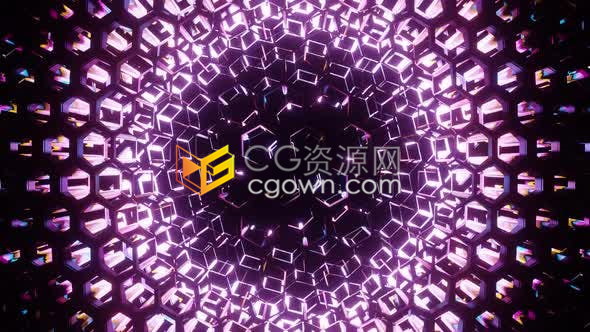 魅力精彩梦幻闪烁矩形立方体抽象舞台灯效果vj循环视频素材