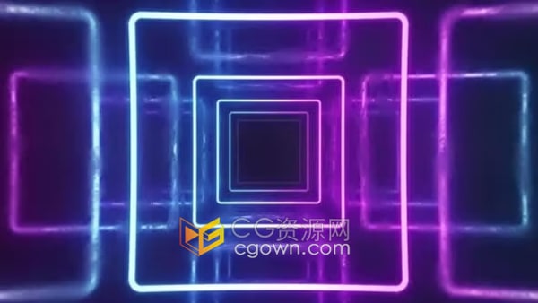 霓虹灯广场隧道环状背景4K分辨率VJ背景视频素材