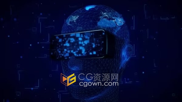 人工智能连接网络安全数据中心VR技术世界科技背景视频素材