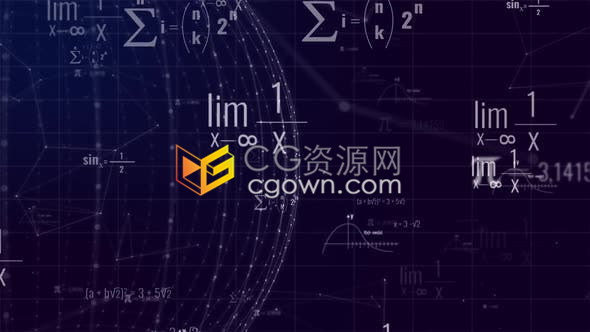 数学方程式代数公式飞向镜头学校教育培训科学视频背景素材