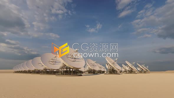 3D空间基地太空雷达探测动画卫星数据传输情报介绍背景视频素材