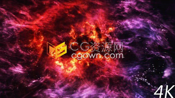 视频素材-明亮多彩美丽宇宙三维空间穿越多层神秘星云背景动画