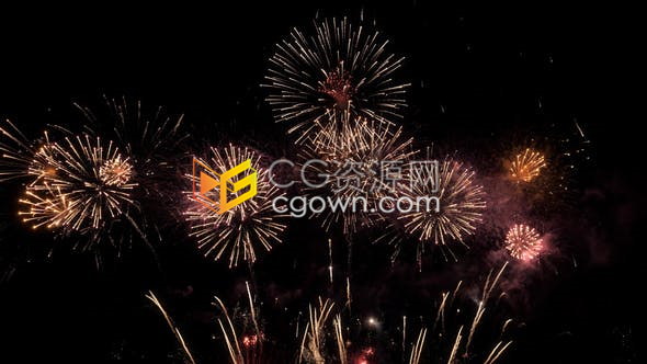 视频素材-狂欢派对新年庆典节日庆祝美丽烟花影视素材