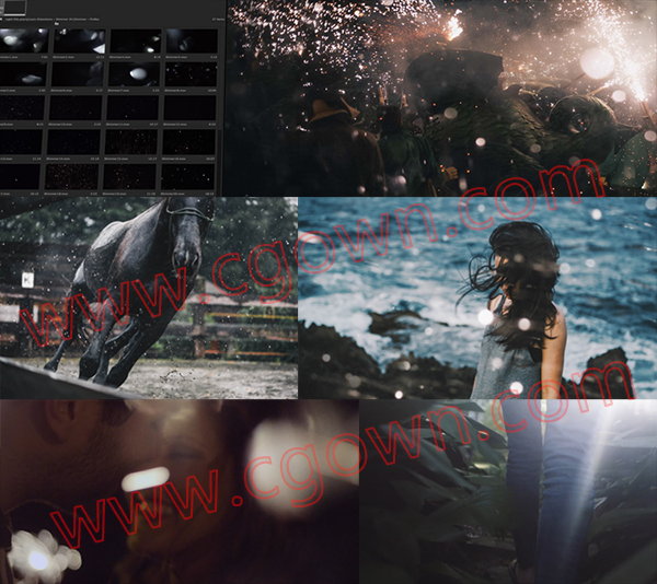 50组4K分辨率视频素材镜头闪光光斑闪烁叠加特效合成视频素材资源