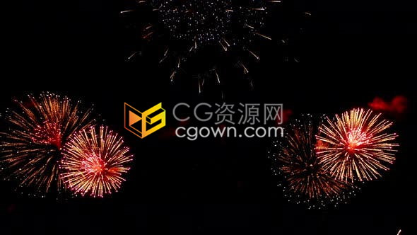 视频素材-庆祝活动颁奖晚会美丽烟花绽放背景影视素材