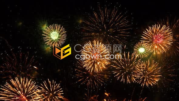 4K五彩斑斓礼花升腾烟花视频素材免费下载