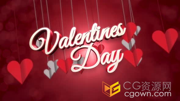 情人节背景动画特写祝福文本浪漫爱心视频素材