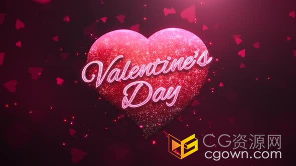 红色心型动画浪漫情人节活动海报婚礼邀请函动态背景视频素材