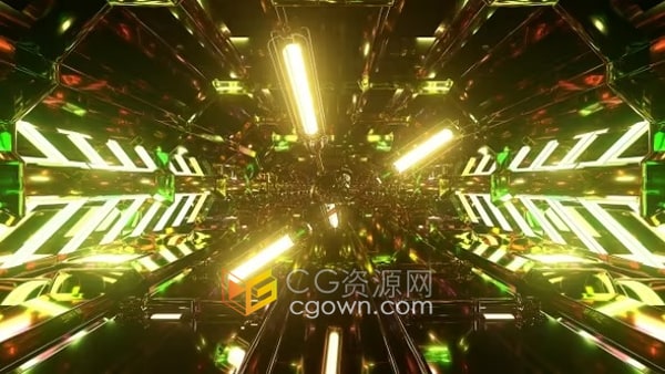 VJ素材3D科幻灯光隧道舞台背景视频素材下载