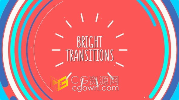 12种效果多彩形状图形动画视频转场过渡制作-视频素材