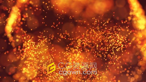 抽象金黄色粒子球形湍流运动闪耀优雅动画背景视频素材下载