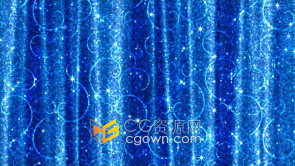 蓝色背景霜冻雪花图案闪闪发光动画背景视频素材免费下载