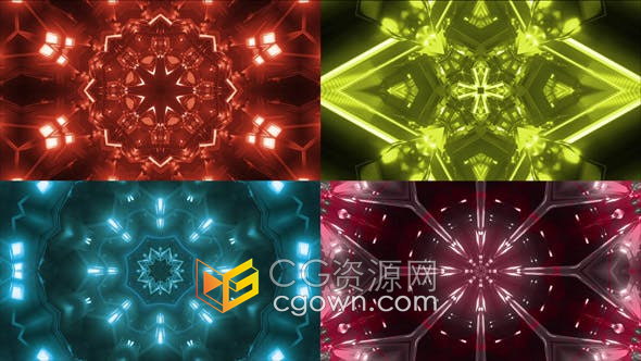 抽象Loopable背景万花筒循环动画视频素材VJ素材下载