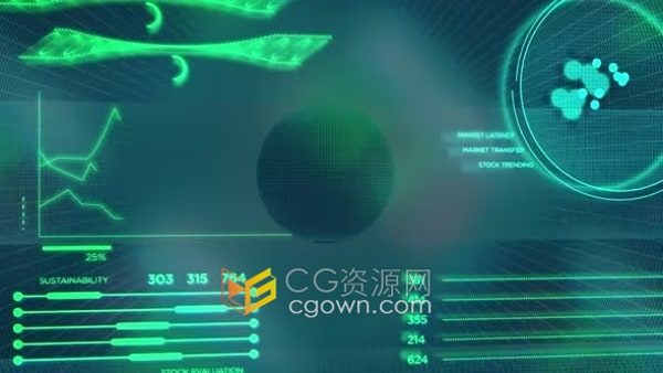 公司数据财务信息显示3D空间飞行数字图表背景视频素材