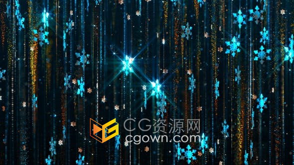 Snowflakes Christmas冬季闪亮雪花装饰粒子光效背景视频VJ素材