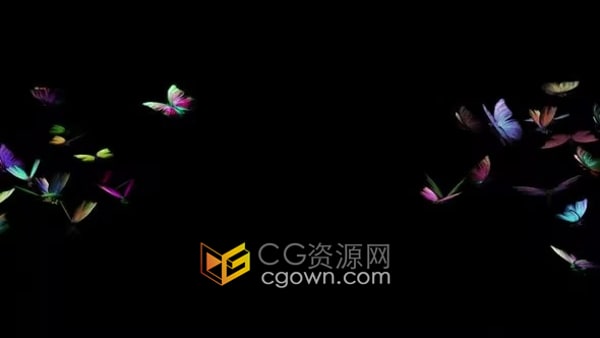 彩虹蝴蝶飞舞动画素材带Alpha透明通道视频