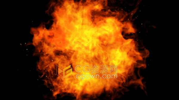 爆炸燃烧火焰特效视频素材带Alpha透明通道
