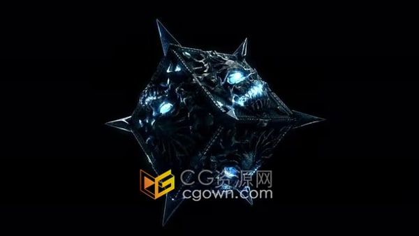4K分辨率恶魔立方体VJ循环动态图形带透明通道视频素材