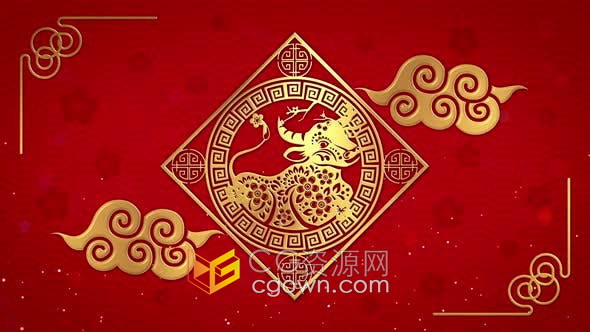 4K分辨率2021年中国新年农历喜庆春节活动LED屏幕动态背景视频素材