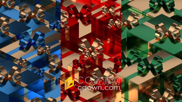 礼品盒子礼商业物购庆典活动LED背景动画4K视频素材VJ文件