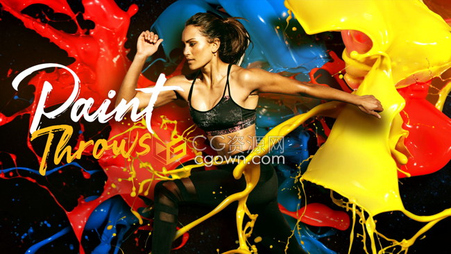 132种效果泼洒油漆飞溅慢镜头4K视频素材含Alpha透明通道文件