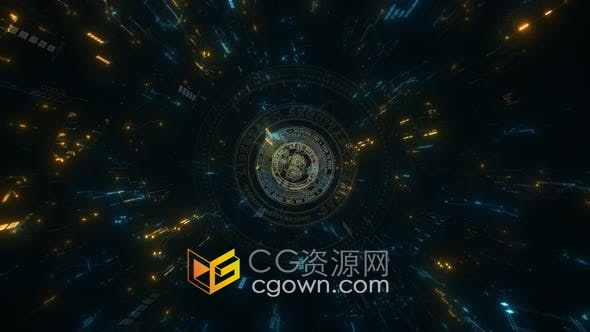 加密货币区块链全球金融业务云计算代码科技动感背景视频4K素材