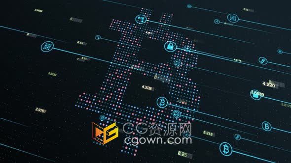 Global Blockchain Technology 4K分辨率全球区块链技术互联网信息动态背景视频素材