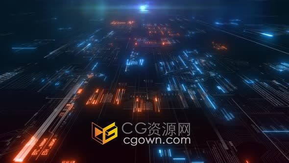 高科技数据链路全息HUD光线连接抽象动态科技背景视频4K素材