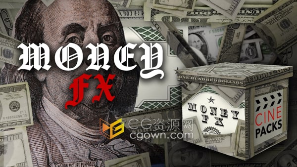Money FX 金钱纸币叠加效果与转场视频素材4K分辨率
