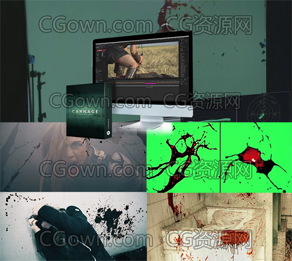 294组实拍血液喷溅流血溅血血迹特效合成制作4K分辨率视频素材资源下载