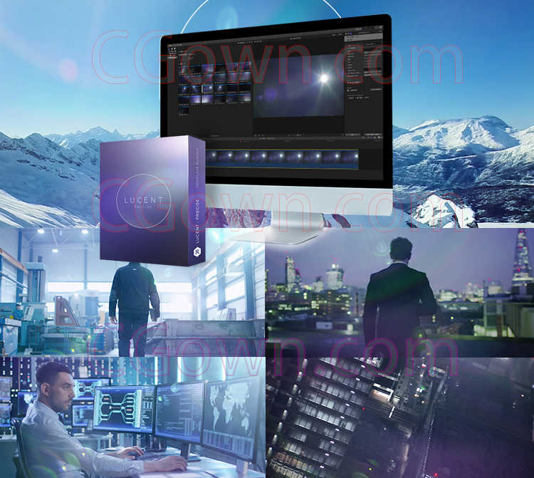 视频素材资源110组蓝色调镜头逆光拍摄效果光晕炫光叠加4K分辨率