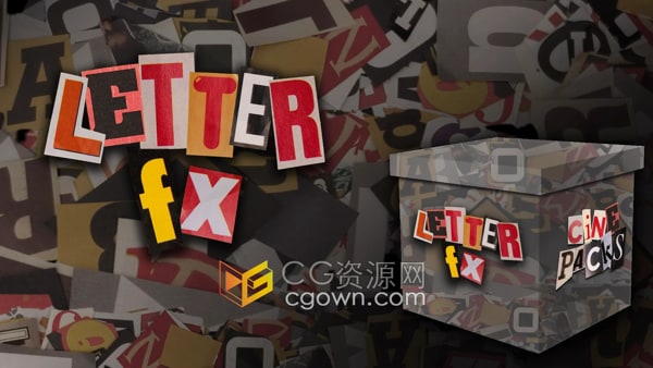 Letter FX 243个手工剪纸定格动画字母符号数字元素视频素材+PNG图片