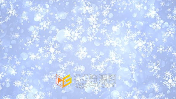 高清视频素材冬天飘落雪花动态背景Vj素材免费下载