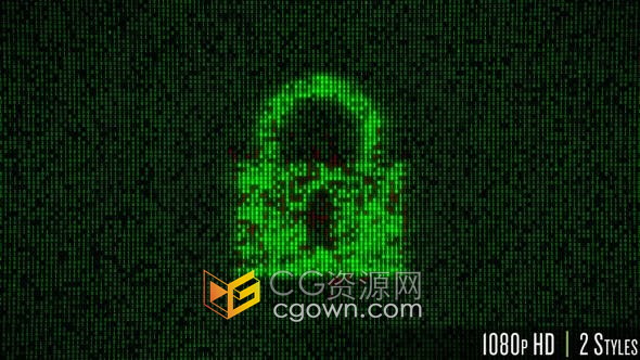 网络安全防火墙黑客加密数据互联网计算机安全锁粒子动画视频素材